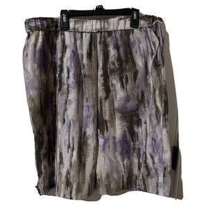 Chico’s skirt multicolored Watercolor Elastic Waist Pull On Comfort Size 2 EUC